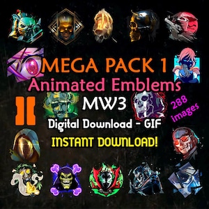 以下が含まれることがあります： Call of Duty: Modern Warfare 3 用のアニメーションエンブレム 288 個のデジタルダウンロードパック。このパックは「メガパック 1」と呼ばれ、さまざまなカラフルでスタイリッシュなエンブレムが特徴です。