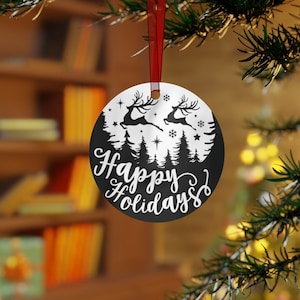 Christmas Metal Ornaments - Happy Holidays  - 2022 - Holiday ornament