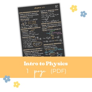 Introduction to Physics Notes: Study Guide (PDF)
