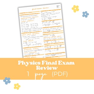 Physics Final Exam Review Notes: Study Guide (PDF)