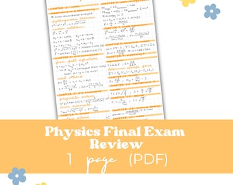 Physics Final Exam Review Notes: Study Guide (PDF)