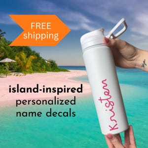 Custom Name Decal | Villa Vibes Aesthetic | Personalized Sticker for Water Bottles | Gifts & Girls Trip Accessories