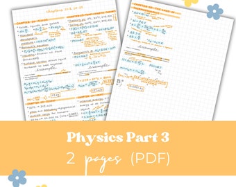 Physics Part 3 Notes: Fluids, Sound, Thermodynamics (PDF)