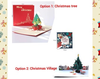 3D POP UP Christmas Tree Holiday Greeting Card - Handmade, Gift For Her, For Him, Festivity