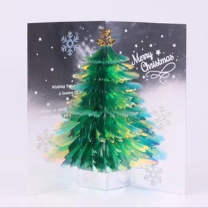 Carte pop-up Sapin de Noël - Rouge/Blanc/Vert
