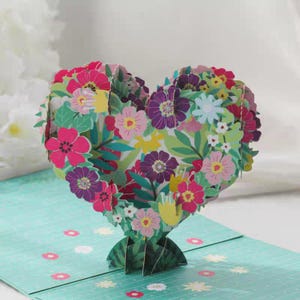 Carte pop-up de remerciement - Gratitude, fleurs, fait main