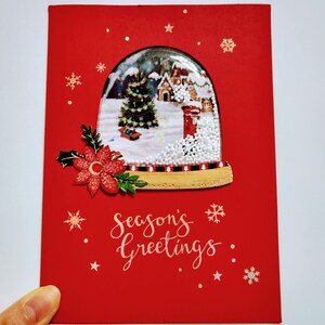 Carte animée de Noël en forme de flocon de neige - Let it snow, carte de voeux, faite main, 3 cartes incluses !