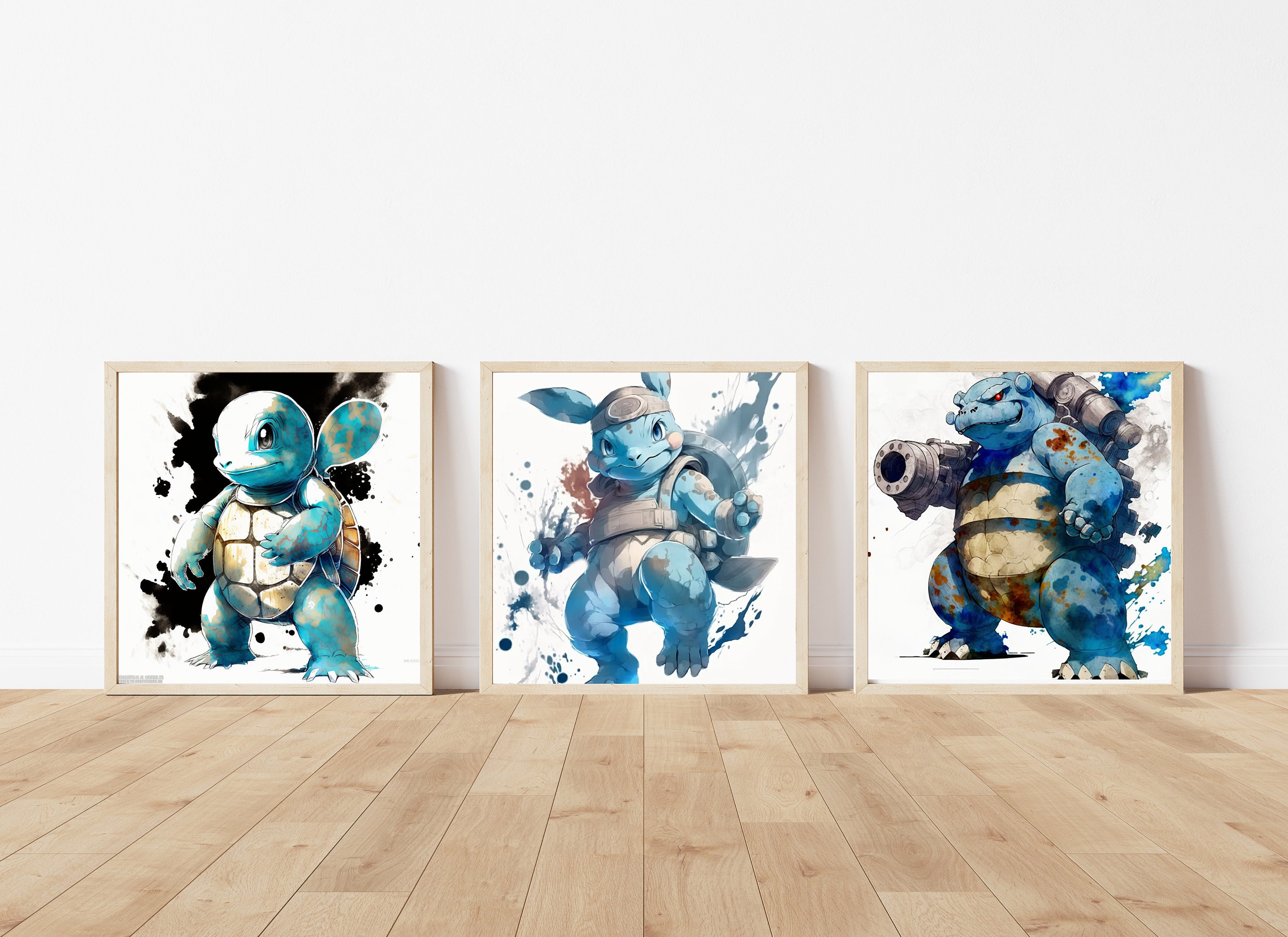 Rote Blastoise Squirtle And Blastoise Evolution Pokemon Printable Wall