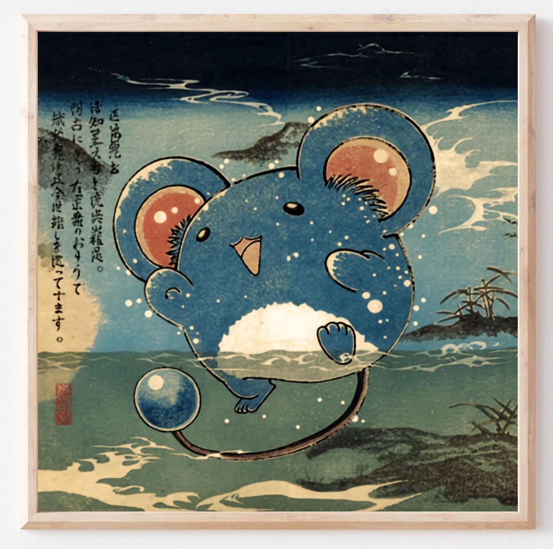 Marill Pokemon Wall Art - DOWNLOAD ONLY, Vintage Ukiyo-e Style | Pokemon  Inspired Faux Antique Woodblock | Marill Water Type Print - Etsy Ireland