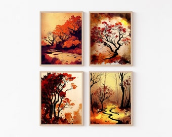 Splattercolor Autumn DIGITAL Art Gallery Set | Set of Fall Prints | Gallery Wall Art | Fall Decor | Digital Download | Printable Art