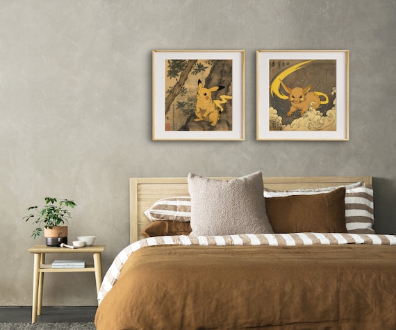 ピカチュウとライチュウ ポケモン ウォール アート プリント