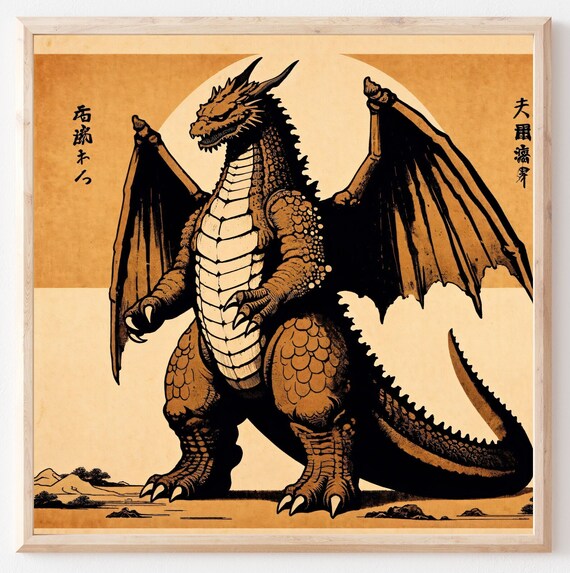 Tableau Mural Pokémon Dragonaire - Art Ancien Style Paysage Océan - Toile Sur Châssis - Prêt à Accrocher - Décoration Maison
