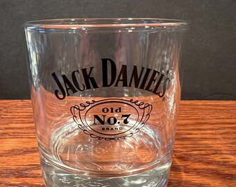 Vintage Set Of 4 Glasses Jack Daniel’s Bourbon Whiskey LowBall Rock Glass Retro Barware ManCave Bachelor Gift Party MCM Jack Daniel's