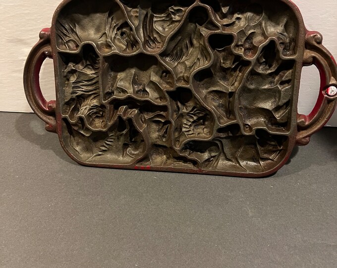 Vintage Animal Puzzle Mold Cast Iron Metal 1984 John Wright Classic