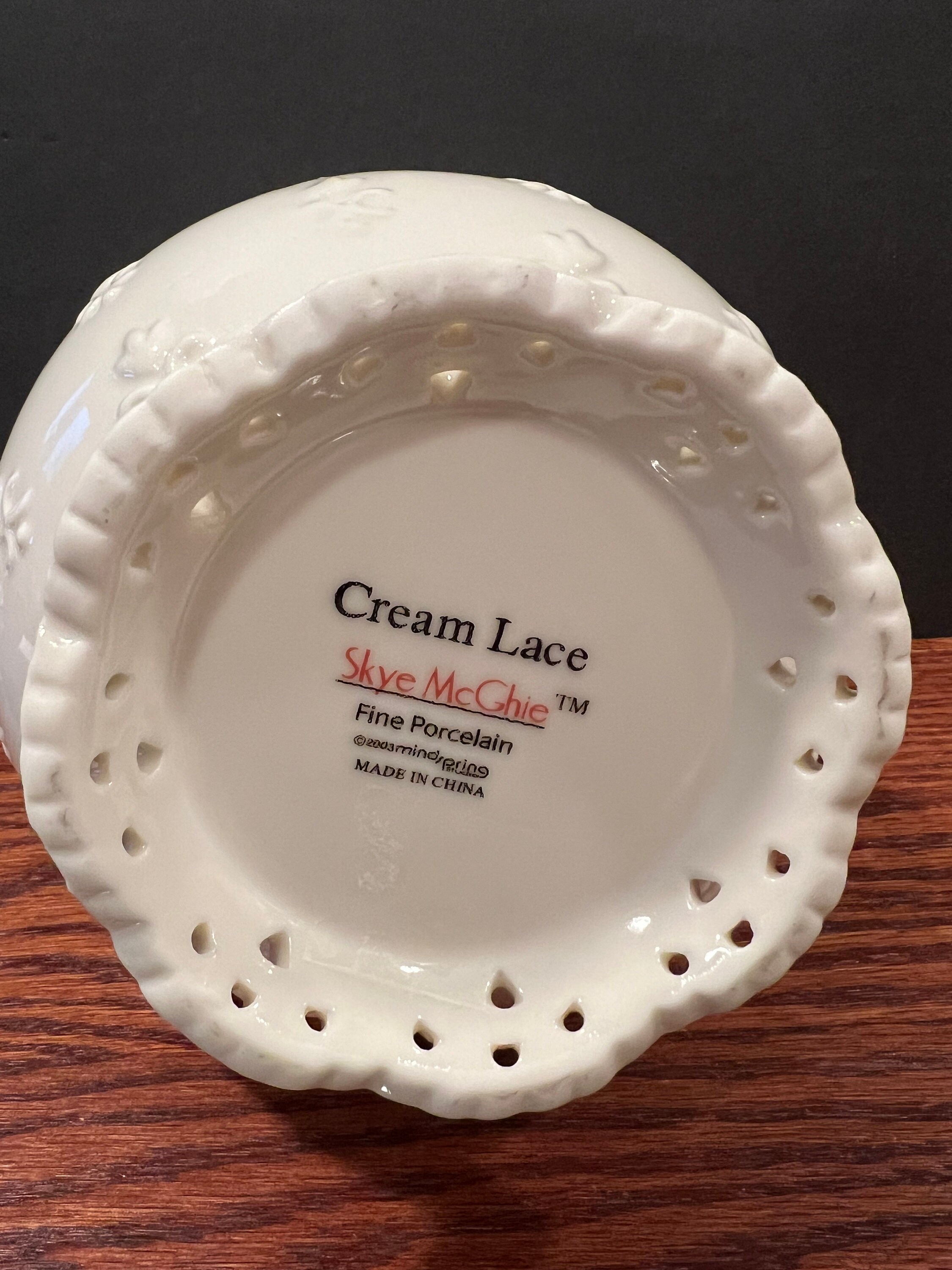 Vintage Skye Mcghie Pitcher Large Design Cream Lace Porcelain Etsy