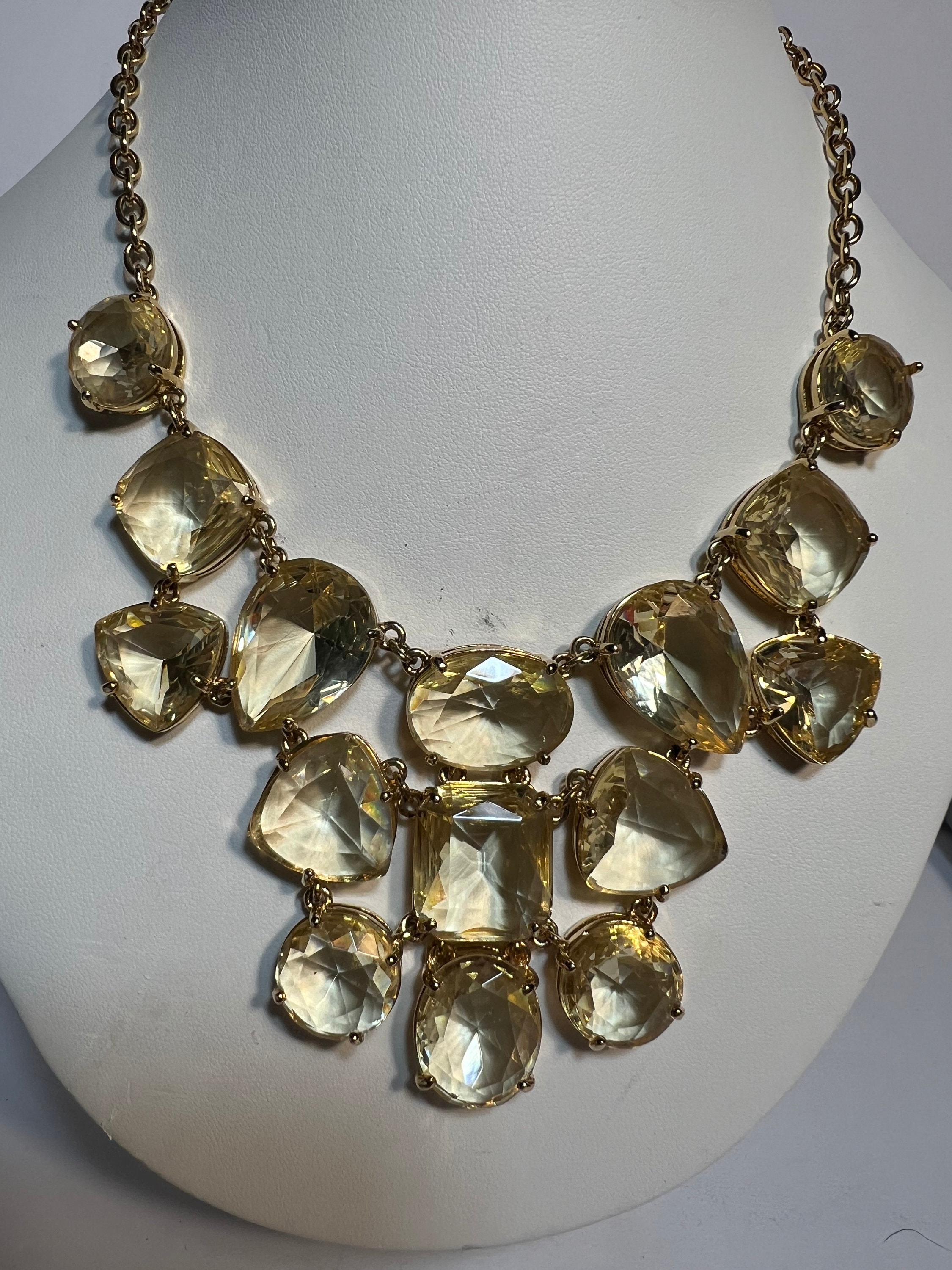 Vintage Kate Spade Vegas Canary Yellow Statement Necklace New York