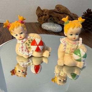 Antique German Bisque Piano Baby Figurine | Bathing Suit Bathing Suit Style | Unmarked Heubach Conta Boehme Style | Victorian 1880-1910