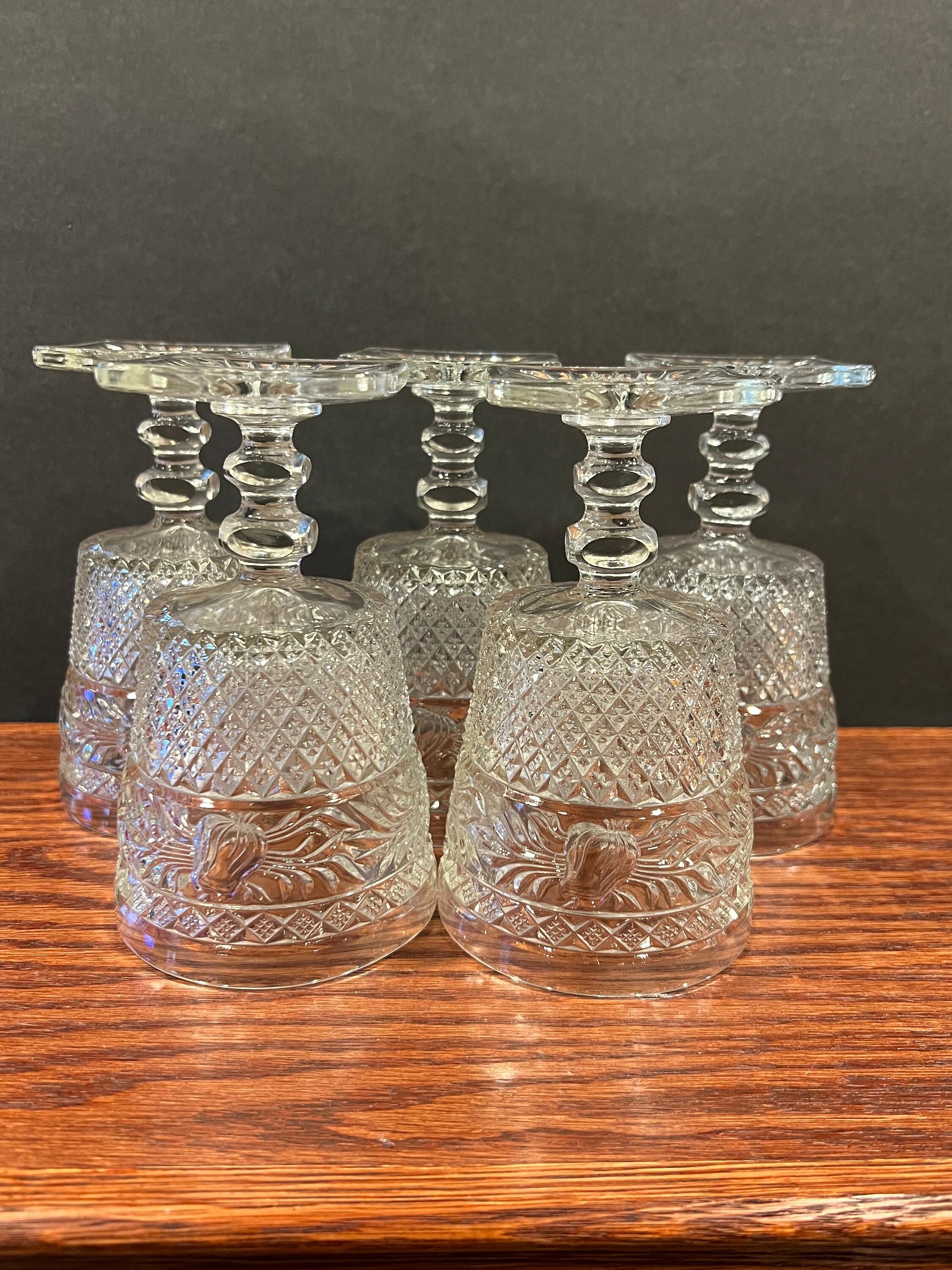 5 Elegant Imperial Crystal Cape Cod Glasses, Vintage-inspired Water ...