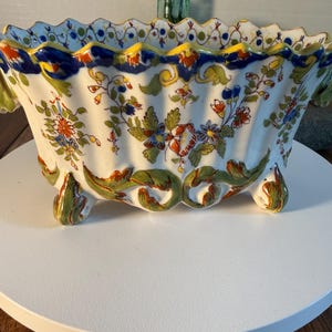 Antique French Faience Cachepot - Etsy