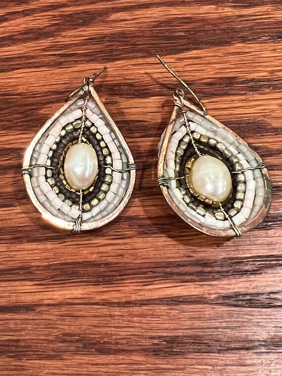 Handmade Teardrop Pearl Earrings: Unique Minimali… - image 1