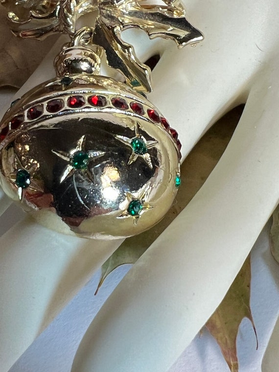 Vintage Dodds Christmas Ornament Rhinestone Gold … - image 5