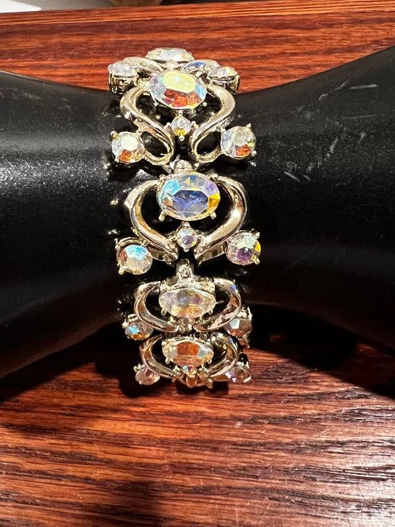 Vintage 1950's Coro Iridescent Rhinestone Bracelet