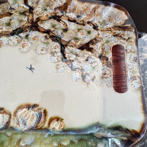Countryside Rustic Hand Made Pottery Cracker Tray By Janet Ricuk One of A Kind Handmade Stoneware Ceramic image 6