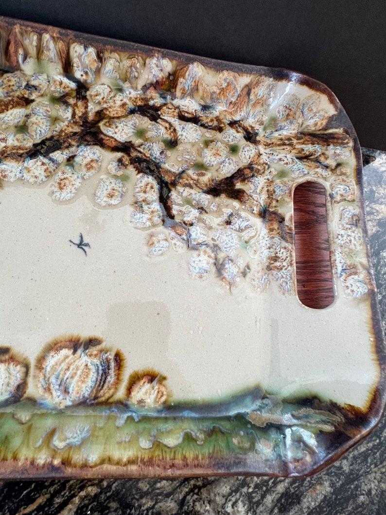 Countryside Rustic Hand Made Pottery Cracker Tray By Janet Ricuk One of A Kind Handmade Stoneware Ceramic image 6