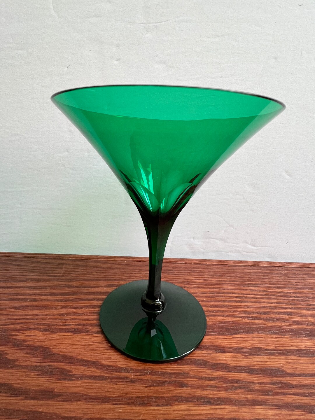 Vintage Glass Emerald Green Martini Glasses Set of 6/5 Holiday Etsy