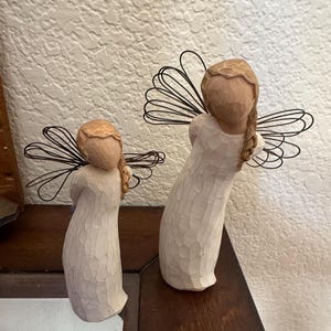 Willow Tree &quot;Thank You&quot; Angel Lordi Hand-Painted Figurine - Heartfelt Gratitude Keepsake, Inspiring Decor for Home or Office, Perfect Gift