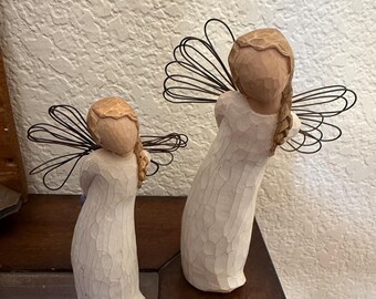Willow Tree "Thank You" Angel Lordi Hand-Painted Figurine - Heartfelt Gratitude Keepsake, Inspiring Decor for Home or Office, Perfect Gift