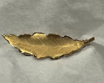 Vintage Coro Pegasus Leaf Brooch, Brushed Gold Tone #45 - Etsy