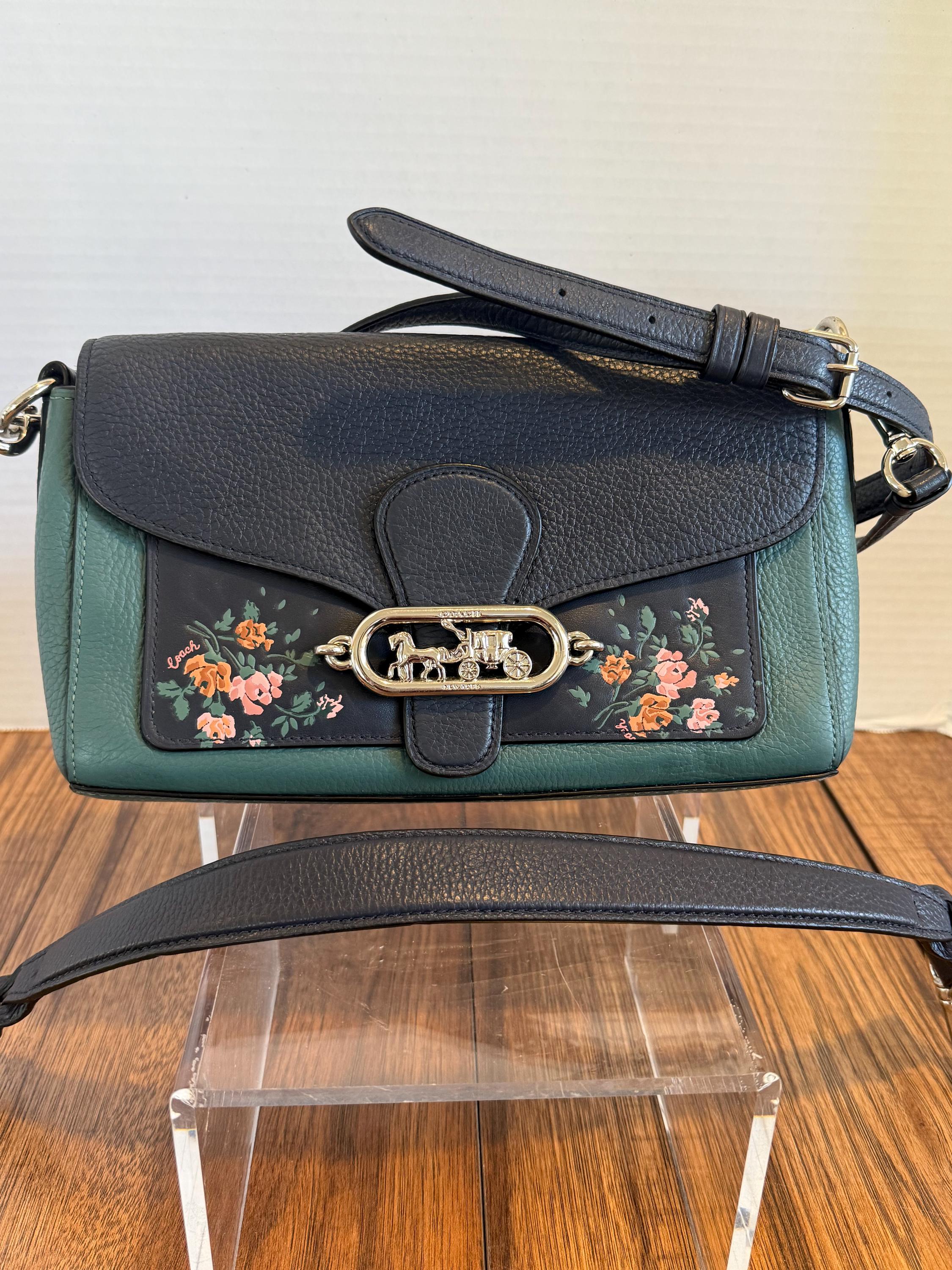 Coach Jade Shoulder Bag Rose Bouquet Print Midnight/multi 