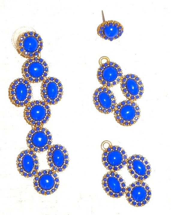 Stella & Dot Sardinia Cobalt Blue Drop Earrings Wo