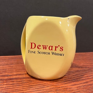 Vintage Dewar&#39;s Scotch Whiskey Pitcher Authentic English Craftsmanship for Retro Barware Enthusiasts Home Favorites Collectible