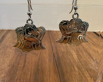 Handmade Mexican Silver Angel Dangle Earrings | Sterling Silver 925 Angel Motif | Taxco Style Dangling Jewelry | Mexico