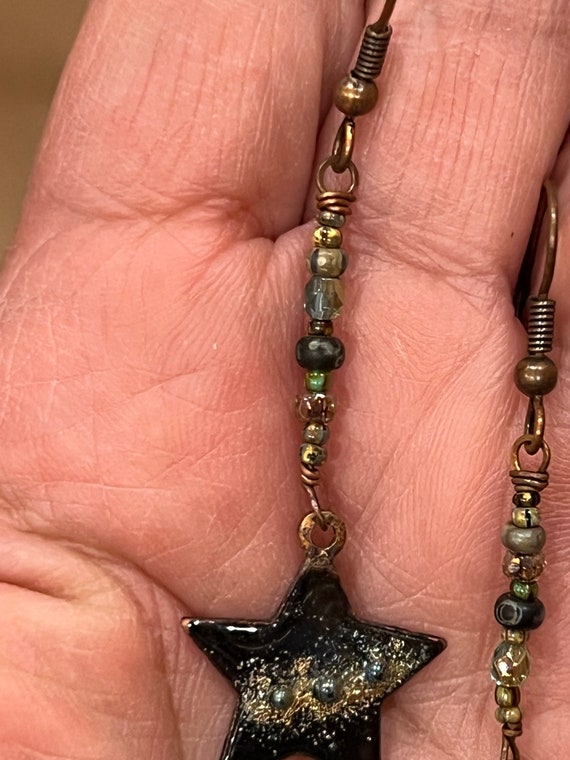 Star Handmade Drop Earrings Women Jewelry Pierced… - image 2