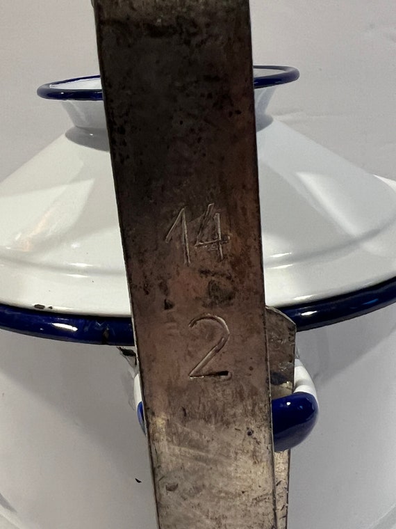 Antique Enamel Stackable Lunch Pail Advertising A… - image 6