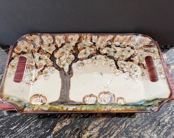 Countryside Rustic Hand Made Pottery Cracker Tray By Janet Ricuk One of A Kind Handmade Stoneware Ceramic