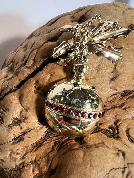 Vintage Dodds Christmas Ornament Rhinestone Gold … - image 1