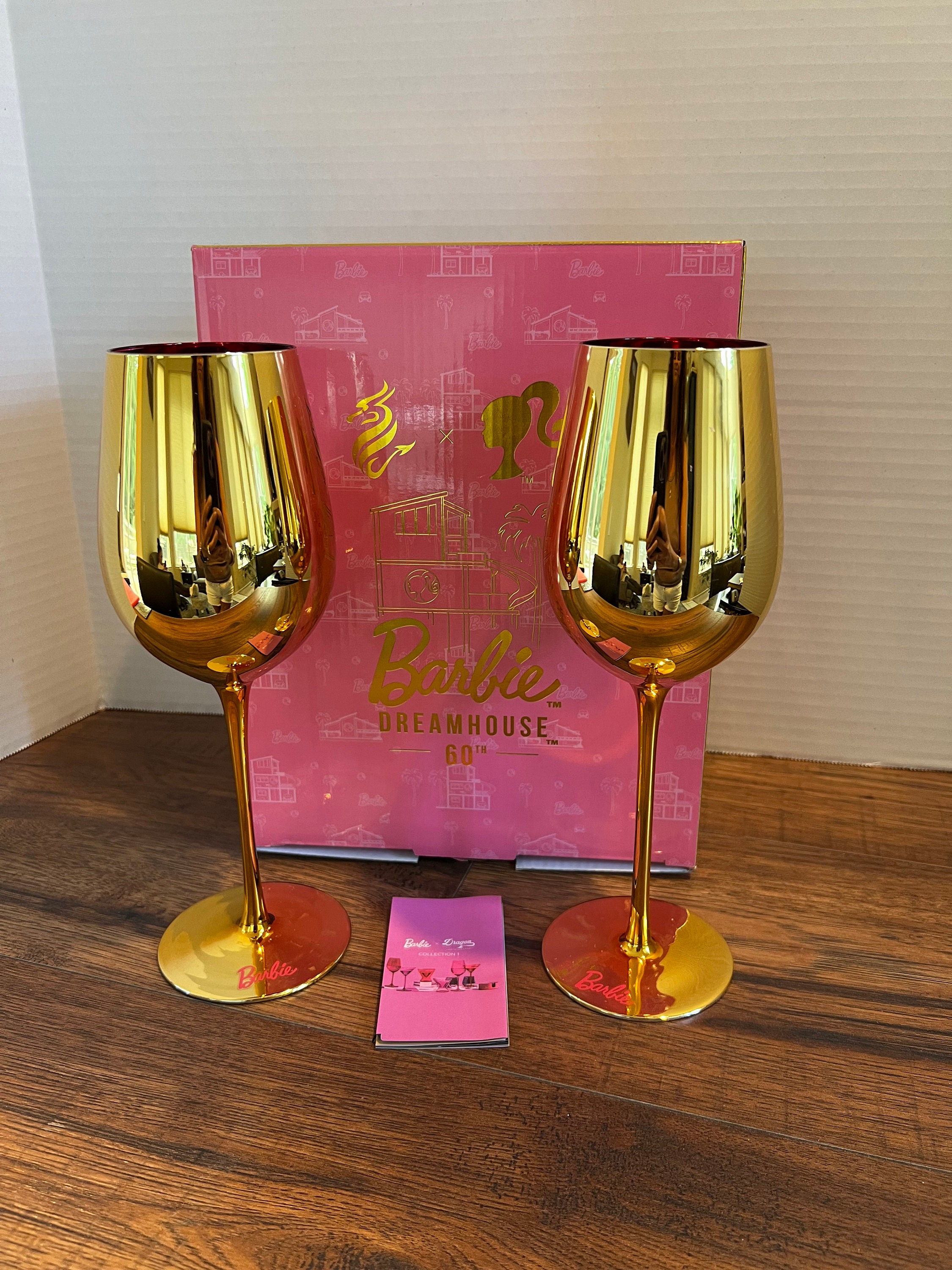 Vintage Barbie Gold & Pink Wine Glasses Set of 2 | Bachelorette Party  Glassware | Barbie World Collectible | Unique Gift for Barbie Fans - Etsy