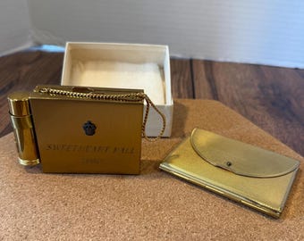 Vintage Compacts Hollywood Make Up Choose 1953 Coty Envelope Compact OR 1956 Elgin American Powder & Lipstick Set Gold Tone Vanity Mirror
