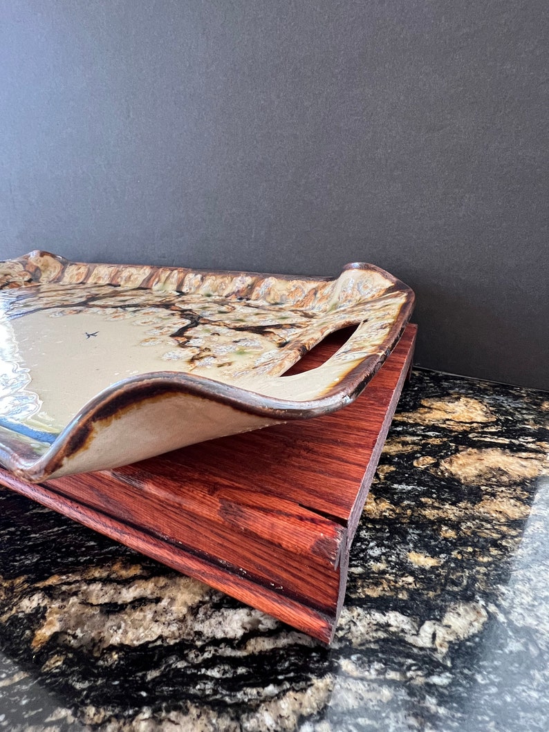 Countryside Rustic Hand Made Pottery Cracker Tray By Janet Ricuk One of A Kind Handmade Stoneware Ceramic image 5
