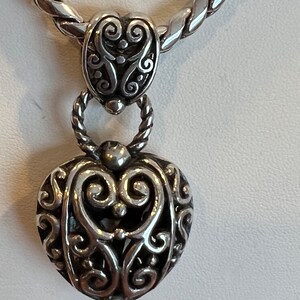 Brighton BIBI Heart Necklace Silver Tone Adjustable 1618 - Etsy