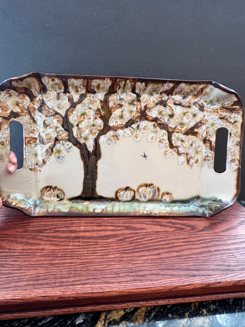 Countryside Rustic Hand Made Pottery Cracker Tray By Janet Ricuk One of A Kind Handmade Stoneware Ceramic image 2