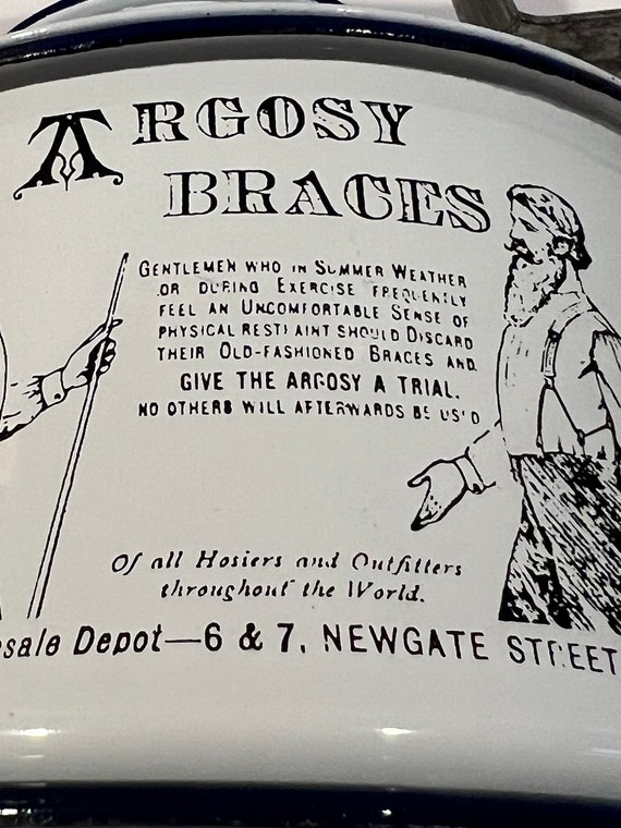 Antique Enamel Stackable Lunch Pail Advertising A… - image 3