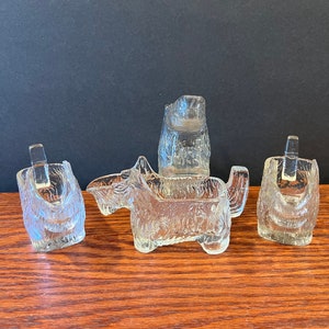 Vintage Scottie Glass Dog Creamer L.E. Smith Scottish Terrier Sauce Serving Pitcher