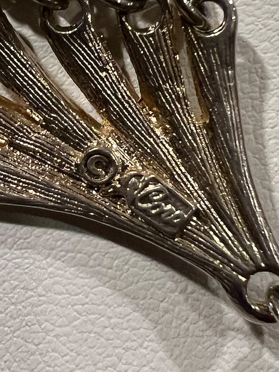Vintage Coro Pegasus Necklace 7 Strand Silver & G… - image 4
