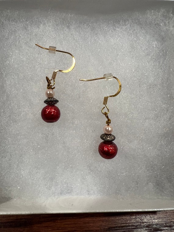 Dazzling Jewelry Set Red Multi Color Beaded Earri… - image 4