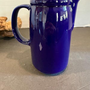 Vintage McCoy Pottery Pitcher | Cobalt Blue Ceramic Water Pitcher | Sangria Server, Vase | Mid Century Serving Pitcher, USA Made, No 1429